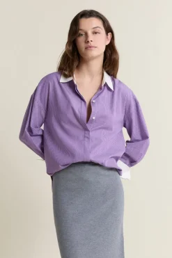 Camisa a rayas con algodón