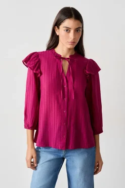 Camisa de manga larga con volantes