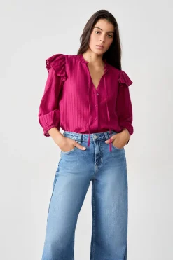 Camisa de manga larga con volantes