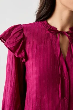 Camisa de manga larga con volantes