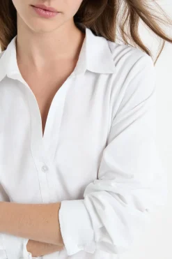 Camisa de manga larga de algodón