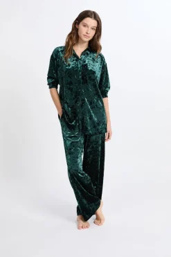 Camisa de pijama con efecto terciopelo