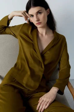 Camisa de pijama con lazo liso