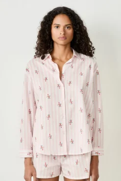Camisa de pijama de algodón estampada