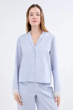 Camisa de pijama de manga larga a rayas