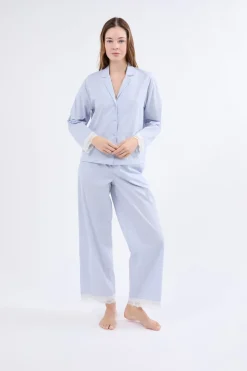 Camisa de pijama de manga larga a rayas