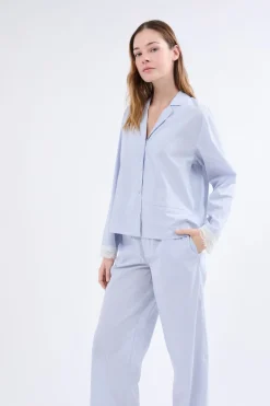 Camisa de pijama de manga larga a rayas