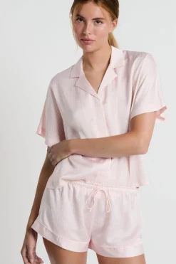 Camisa de pijama de manga corta estampada