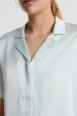 Camisa de pijama de manga corta estampada