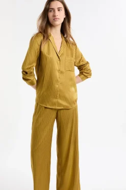 Camisa de pijama de satén a rayas