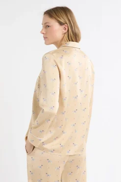 Camisa de pijama de satén con estampado de perros