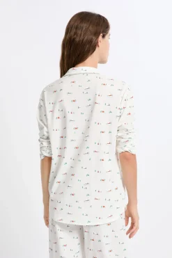 Camisa de pijama estampada de algodón
