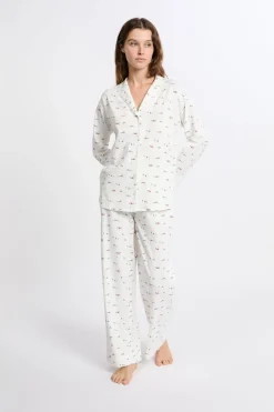 Camisa de pijama estampada de algodón