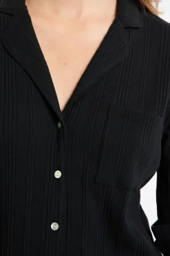 Camisa de pijama Richelieu de punto elástico