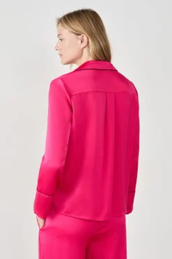Camisa de pijama satinada