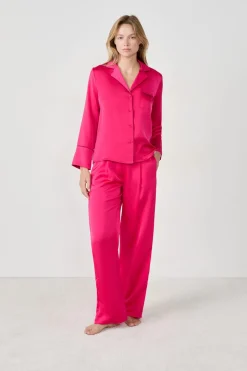 Camisa de pijama satinada