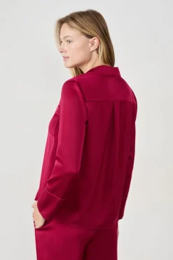 Camisa de pijama satinada