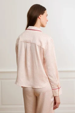 Camisa de satén con lunares