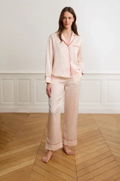 Camisa de satén con lunares