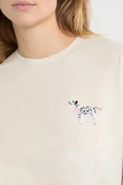 Camiseta de algodón con estampado de perro «Life is better with a dog»
