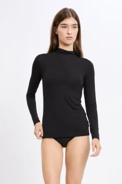 Camiseta de cuello alto de malla térmica de manga larga