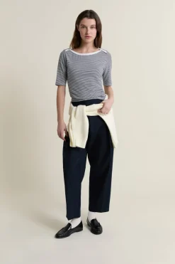 Camiseta de cuello redondo a rayas