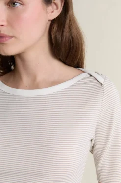 Camiseta de cuello redondo a rayas