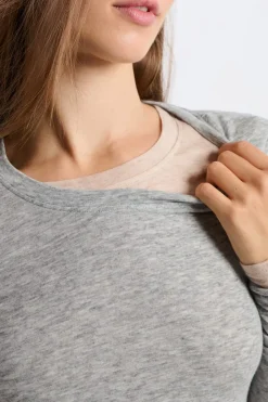 Camiseta de cuello redondo con lana