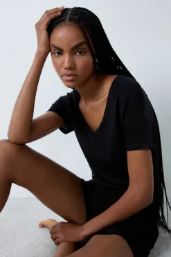 Camiseta de manga corta 100% lino