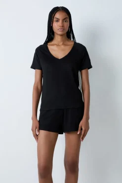 Camiseta de manga corta 100% lino