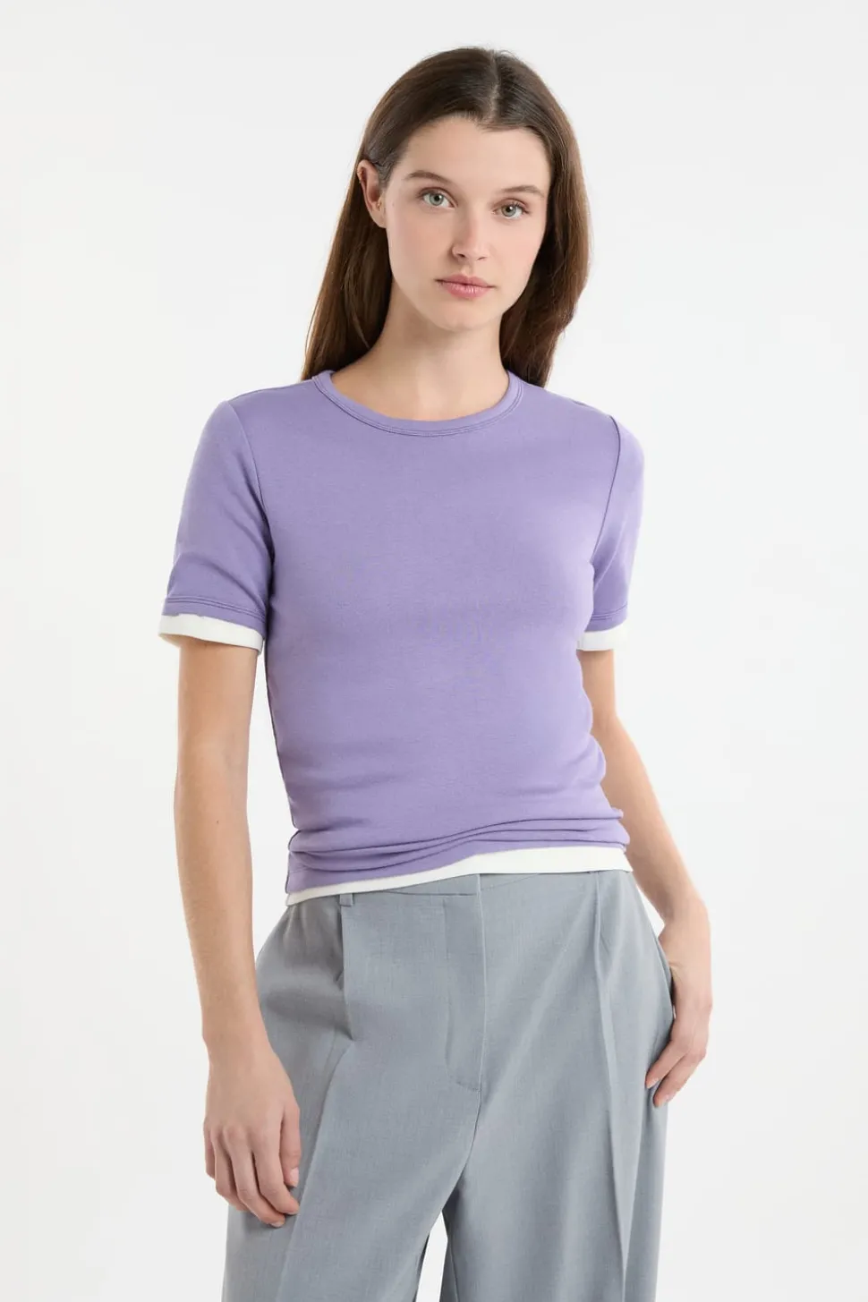 Camiseta de manga corta con algodón