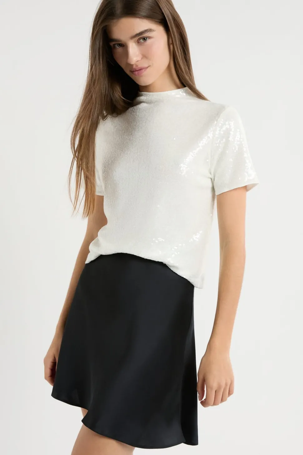 Camiseta de manga corta con lentejuelas