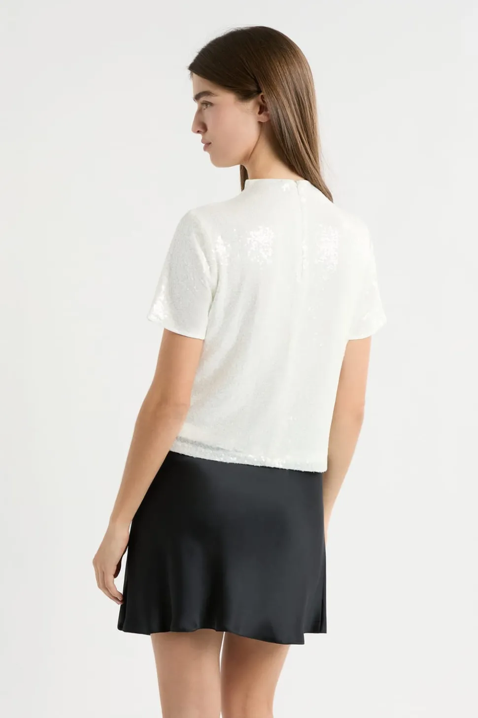 Camiseta de manga corta con lentejuelas