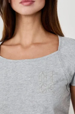 Camiseta de manga corta de algodón