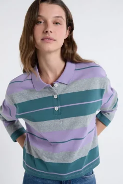 Camiseta de manga larga con cuello polo