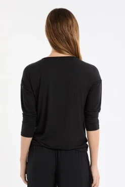 Camiseta de manga larga de pijama de modal