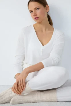 Camiseta de manga larga de pijama de modal