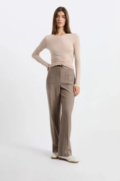 Camiseta de manga larga y cuello redondo