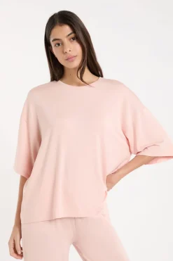 Camiseta de pijama con cuello redondo ancho