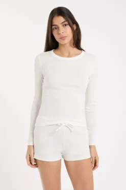 Camiseta de pijama con cuello redondo y algodón