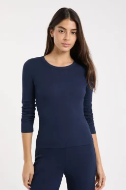 Camiseta de pijama con cuello redondo y algodón