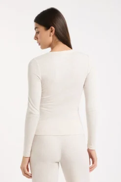 Camiseta de pijama con cuello redondo y algodón