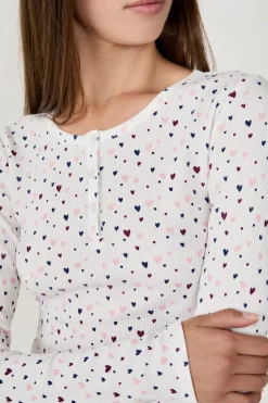Camiseta de pijama con estampado de corazones