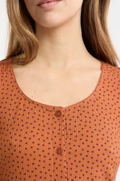 Camiseta de pijama con estampado de corazones