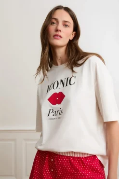 Camiseta de pijama de algodón con ilustración «Paris»