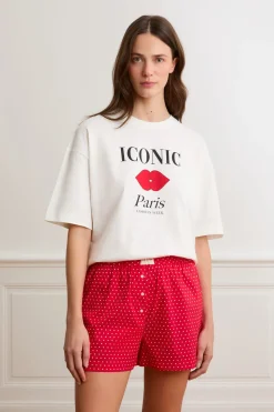 Camiseta de pijama de algodón con ilustración «Paris»
