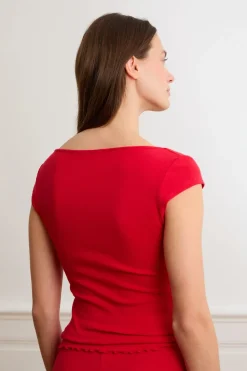 Camiseta de pijama de manga corta con algodón