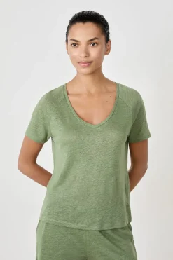 Camiseta de pijama manga corta 100% lino