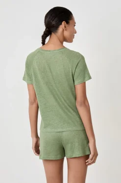 Camiseta de pijama manga corta 100% lino