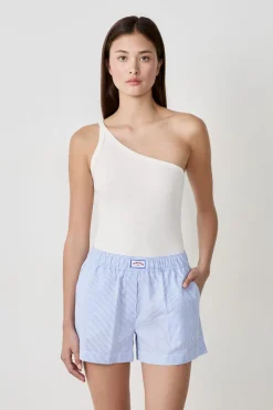 Camiseta de tirantes asimétrica de algodón